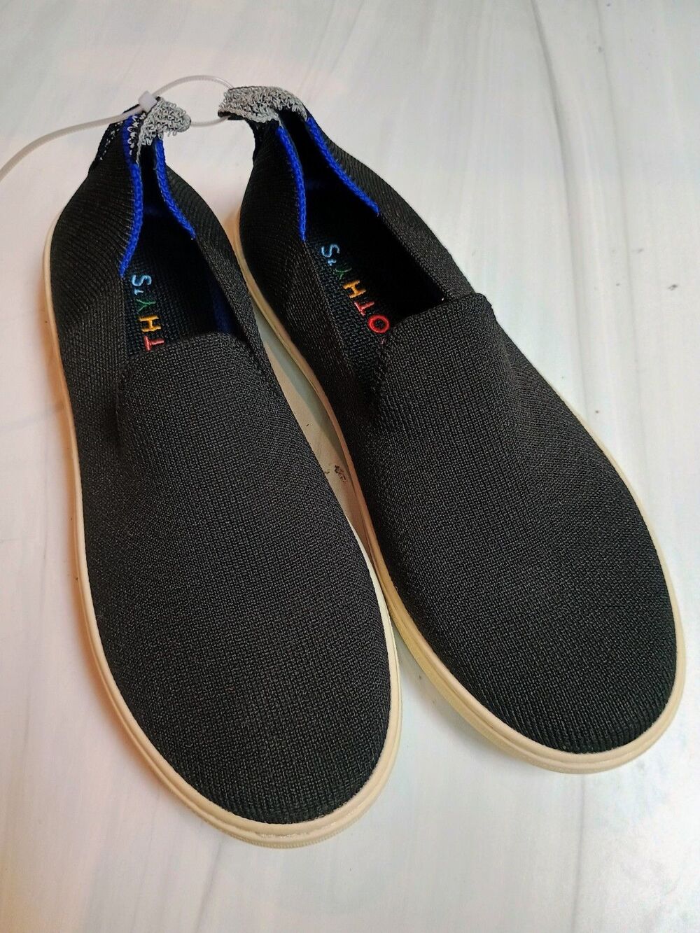 Rothy's The Kids Loafer Girl's Slip On Shoes Size 3 Black Knit Solid EU 34